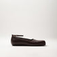 BELLA SQUARE TOE FLATS IN CHOCOLATE BROWN