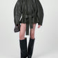 JULIA LEATHER JACKET IN KHAKI