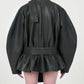 JULIA LEATHER JACKET IN KHAKI